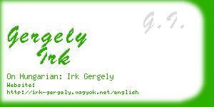 gergely irk business card